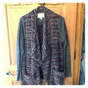 Black and red wool cardigan
